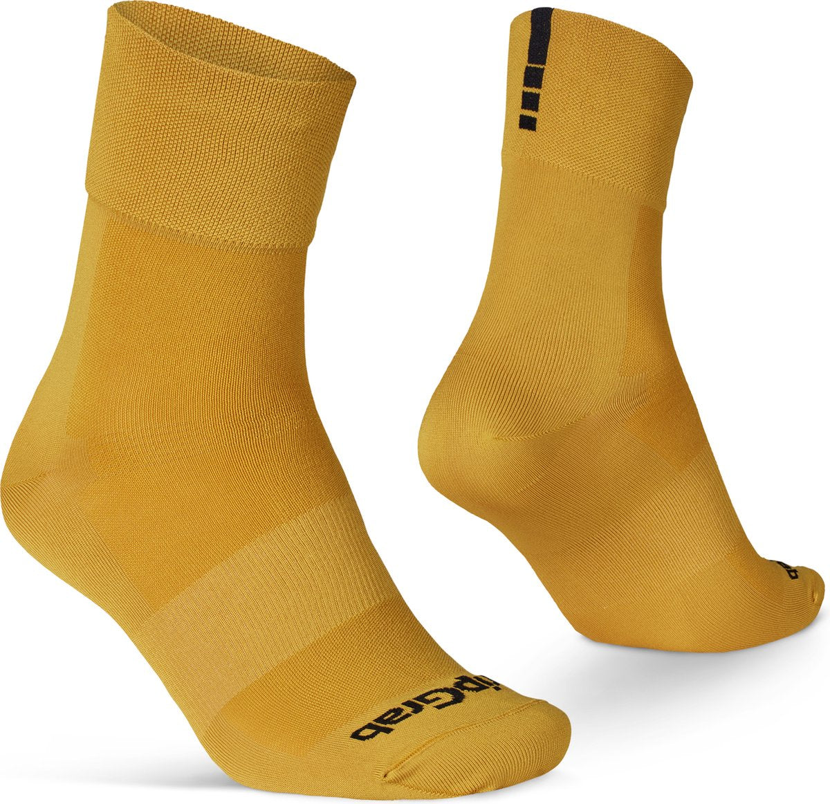 Gripgrab – leichte SL Performance Sommer-Radsocken 1 Paar Coolmax-Radsocken regulärer Schnitt – Senfgelb – Unisex – Größe L (44-47)