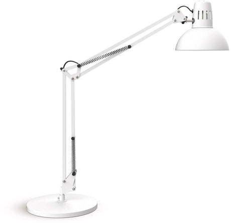 Maul study bureaulamp - metaal - wit - e27 fitting - kantelbare arm - tafellamp