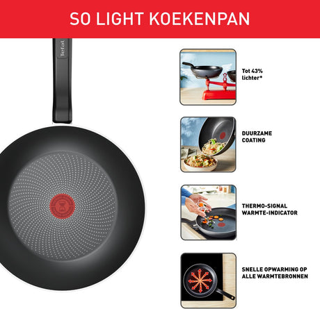 Tefal - so'light - Wokpfanne - 28 cm - Induktion