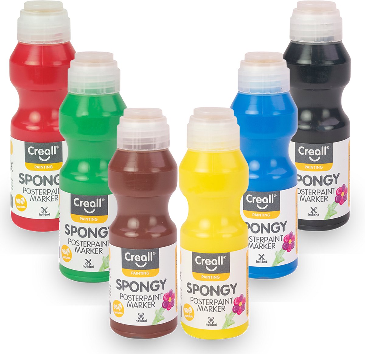 Creall schwammige Gouache-Marker – 6 Farben – 6 x 70 ml – hergestellt in den Niederlanden – vegan – glutenfrei