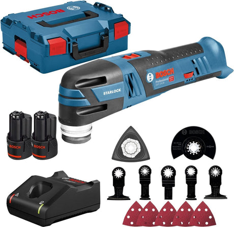 Bosch professional gop 12v-28 accu multitool + accessoires 12v 3.0ah in l-boxx - 06018b5006