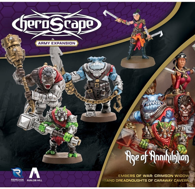Renegade Game Studios Heroscape Crimson: Witwe und Dreadnoughts von Caraway Cavern – Armeeerweiterung – Erweiterung – Englisch