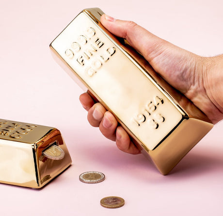 Kikkerland Spardose - Goldbarren - Wohnaccessoires - Sparen - Geschenktipp