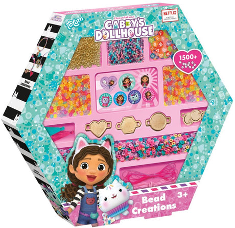 Totum gabby's poppenhuis kralen set 1500 delig | armbandjes maken speelgoed meisjes vanaf 3 jaar | knutselset sieraden maken creatief speelgoed gabby's dollhouse cadeau tip