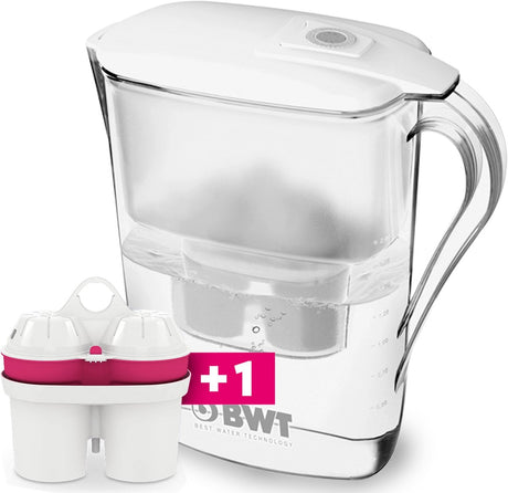 Bwt waterfilterkan siljan 1 filterpatroon | verwijdert kalk, chloor, lood koper | 120 l per cartridge | handmatige vervangingsindicator | bpa‑vrij | past in koelkastdeur | geschikt voor thee, koffie koken