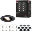 Paulmann Einbauleuchte 10er Set schwenkbar rund 90 mm 30° gu10 max. 10x10W 230V dimmbar schwarz