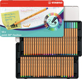 Stabilo point 88 – Fineliner 0,4 mm – 50 Stück Metalletui – mit 47 verschiedenen Farben