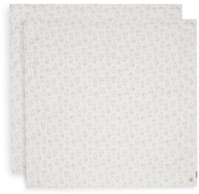 Jollein mullwindeln hydrophil 115x115cm miffy moments - light terra - 2 stück