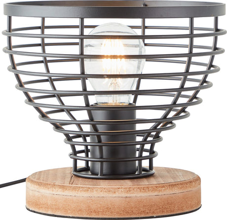 Brilliant Avia – Tischlampe – E27 max. 1 x 40 W – schwarze Holzfarbe