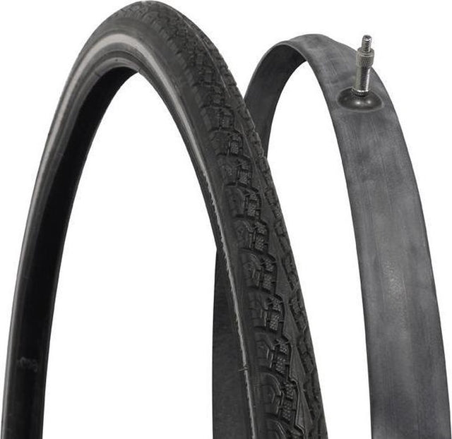 Außen- und Innenschlauch von Dresco – Set mit 1 Innenreifen – Reifengröße 28 x 1 5 8 x 1 3 8 – ETRTO-Größe 37–622 – sichere Reflexion – Dunlop-Ventil – Ventilhöhe 45 mm – geringer Rollwiderstand – hohe Pannensicherheit