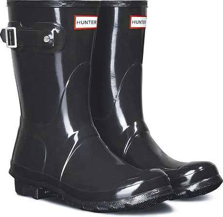 Hunter Damen Original kurze glänzende Damen-Regenstiefel – Größe 39