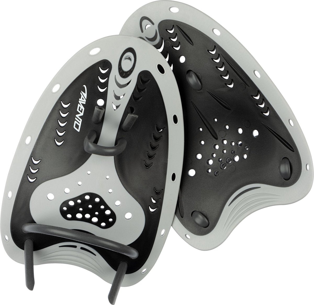Avento – Handpaddel zum Schwimmen – silber-schwarz, Einheitsgröße