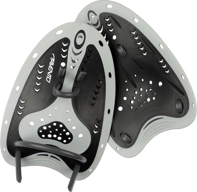 Avento – Handpaddel zum Schwimmen – silber-schwarz, Einheitsgröße