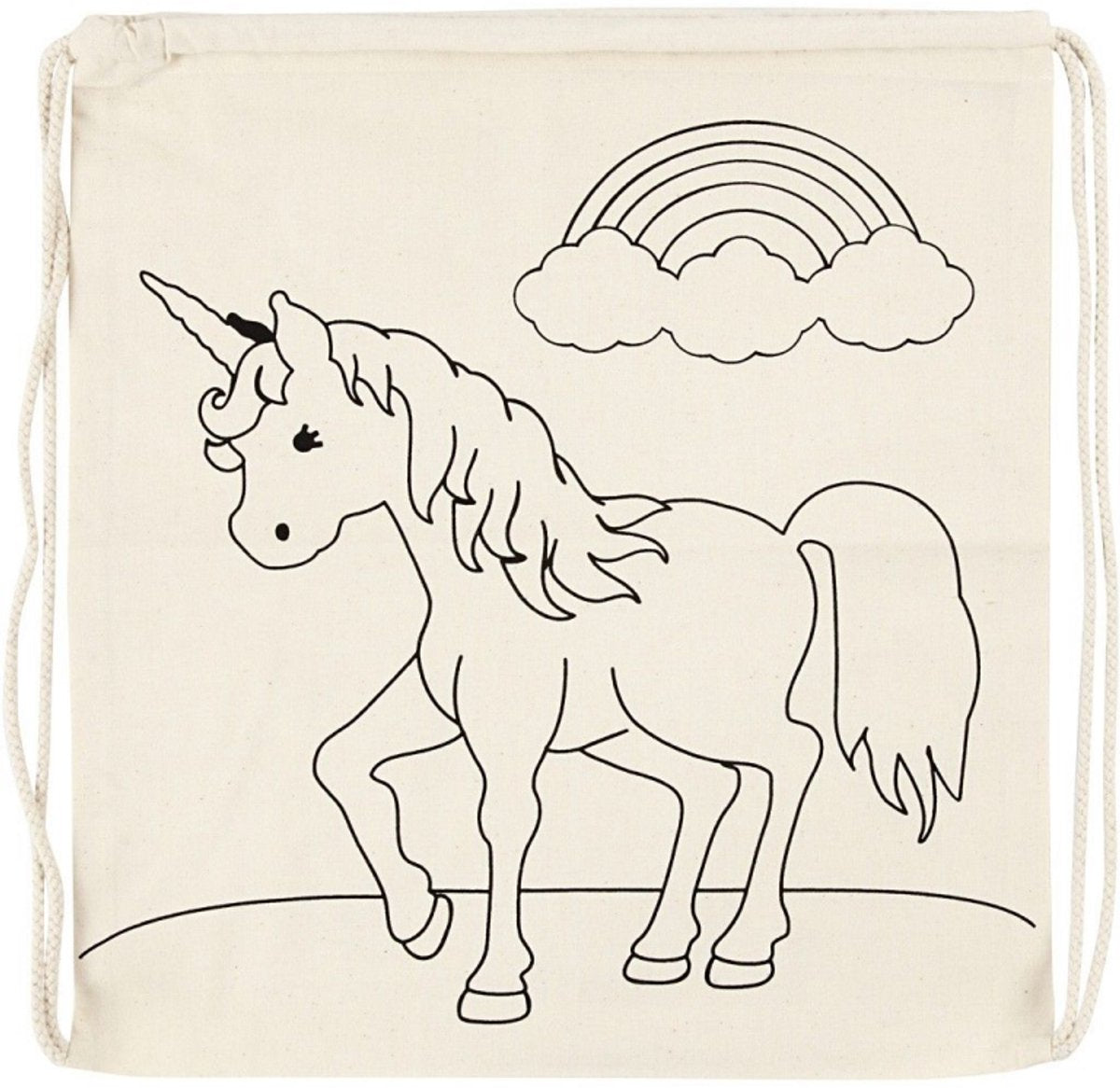 Creativ Company färben Sie Ihren eigenen Baumwoll-Turnbeutel Einhorn