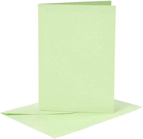 Creativ-Firmenkarten und Umschläge, Kartengröße 10,5 x 15 cm, Umschlaggröße 11,5 x 16,5 cm, 120+210 g, hellgrün, 6er-Set 1 Box