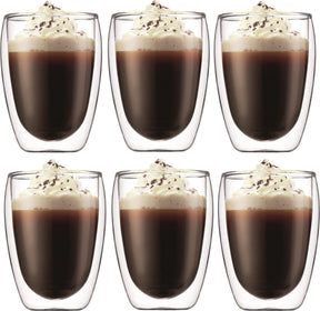 Bodum set van 6 dubbelwandige glazen 350ml - transparant