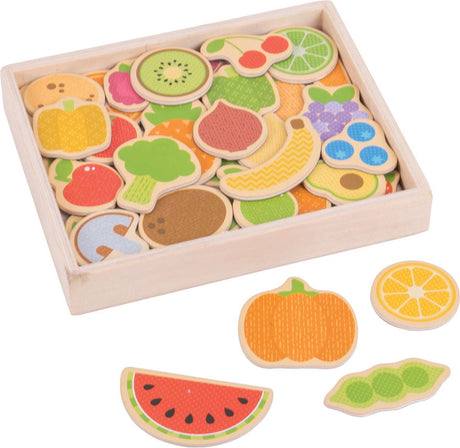 Bigjigs Obst- und Gemüsemagnete aus Holz – ab 3 Jahren