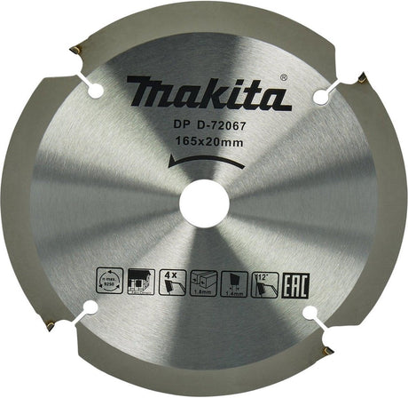 Zubehör für Makita-Kreissägeblätter für Faserzementplatten | spezialisiert | ø 165mm Achsloch 20mm 4t - D-72067