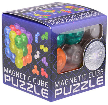 Johntoy magnetischer Puzzlewürfel – 7 Puzzleteile – Spielzeug – 6 x 6 cm – Kunststoff – mehrfarbig
