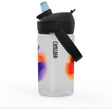 Camelbak Thrive Flip Straw Trinkflasche Kinder – 400 ml – mit Strohhalm – Wasserflasche – transparent (goldene Stunde)