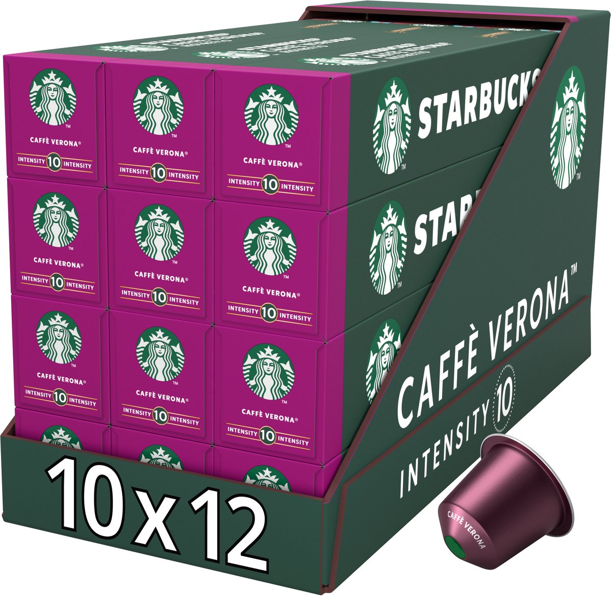 Starbucks by Nespresso Kapseln Caffè Verona – 10 Kaffeetassen x 12 Boxen