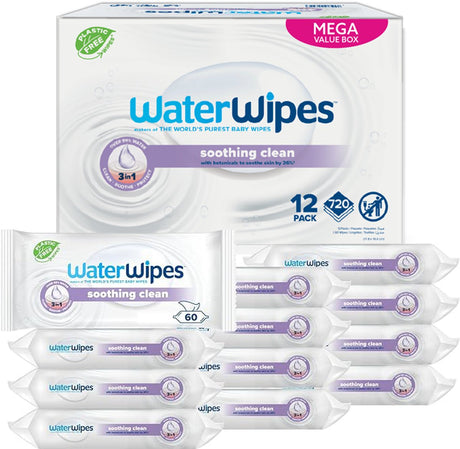 Waterwipes Sensitive beruhigende Babytücher – 99 % Wasser – 12 x 60 – 720 Babytücher