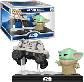 Funko Star Wars: The Mandalorian und Grogu Pop! Moment Vinylfigur Grogu mit Polarmaus-Droide 9 cm Puppe! Figur