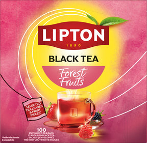Lipton feel good selection forest fruit - 100 theezakjes - zwarte thee bosvruchten - grootverpakking - 1 doos