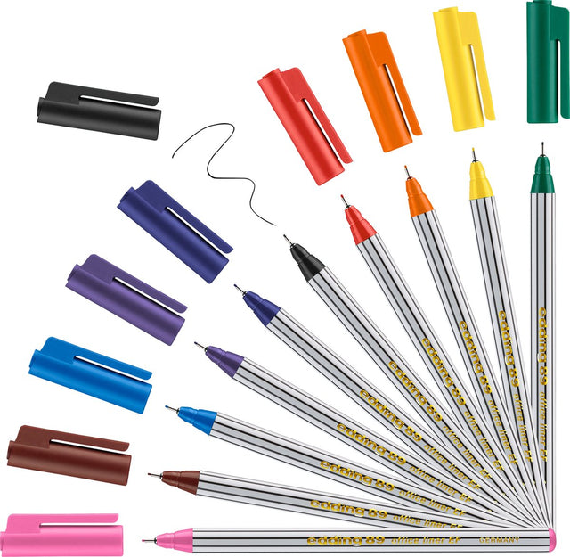 Edding 89 10 s office fineliner ef set - assorti 10 stuks - 0,3mm