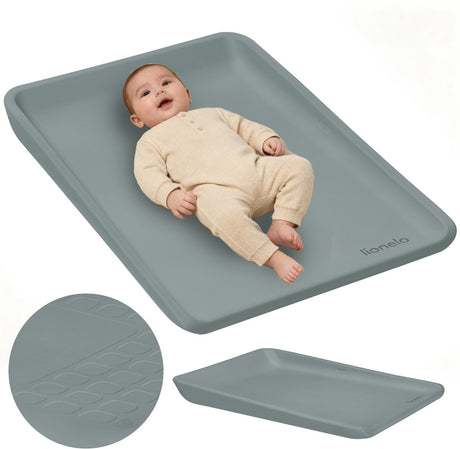 Lionelo Megs Wickelunterlage Wickelunterlage – multifunktionale wasserdichte Wickelunterlage mit erhöhten Kanten, rutschfester PU-Schaum – bequem, sicher, hygienisch (70×49×7 cm)