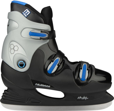 Nijdam Kinder-Schlittschuhe – Eishockey-Schlittschuhe – Hardboot – Schwarz Blau – Größe 36