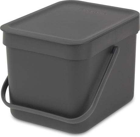 Brabantia Sort Go Abfallbehälter – 6 Liter – Dunkelgrau