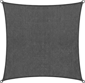 Abbey camp schaduwdoek - hdpe - 4 x 4 m - grijs - zonnedoek - rvs ringen - darwin-400