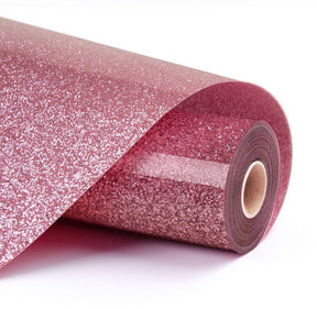 Loklik Wärmetransfer-Vinyl-Glitzer – Rosa – Rosa – 30,5 x 90 cm
