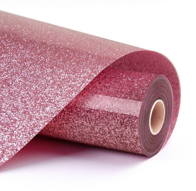 Loklik Wärmetransfer-Vinyl-Glitzer – Rosa – Rosa – 30,5 x 90 cm