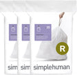 Simplehuman code r afvalzakken - 10 liter - 60 stuks - met trekband - wit