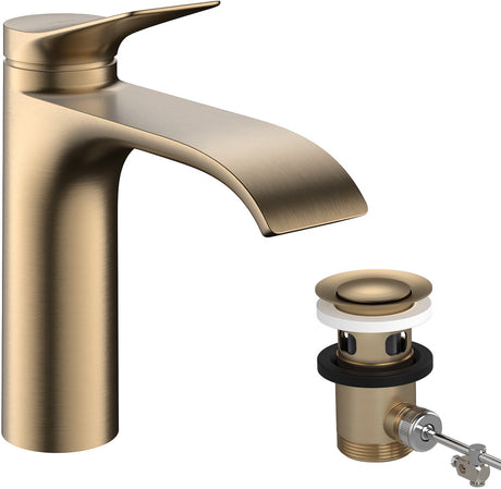 Hansgrohe vivenis - wastafelkraan met afvoer, ecosmart, coolstart, geborsteld brons 75023140