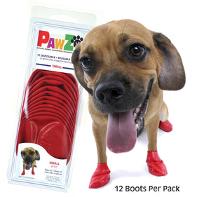 Pawz rubber dog boots - hondenschoen - rood small