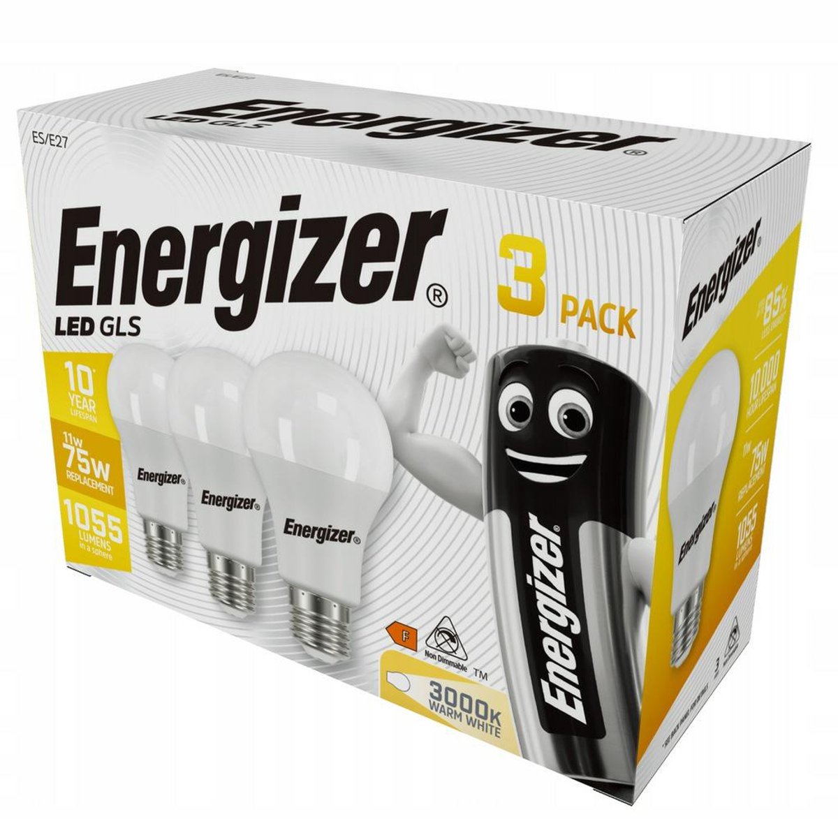 Energizer-Serie – LED-Lampe – 11 W (entspricht 75 W), E27, warmweiß, 1055 lm