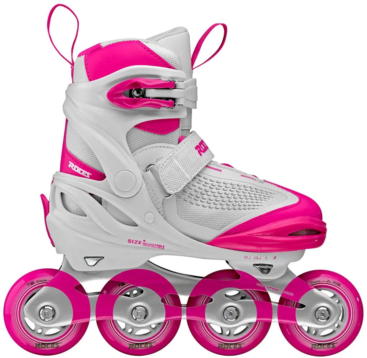 Roces Moody x TIF Girl verstellbare Inline-Skates Kinder – Inline-Skates – Mitwachs-Skates – Weiß Rosa – Größe 36–40
