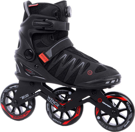 Tempish – Wenox Top 100 – Inline-Skates – Inline-Skates – Herren – Schwarz – Hochgeschwindigkeits-100-mm-Räder, bequeme Passform – Größe 43