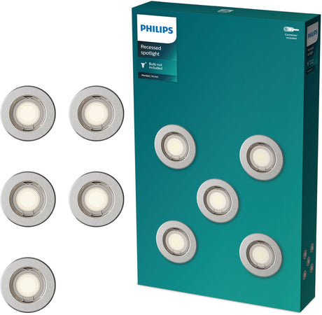 Philips led philips peridot inbouwspot - gu10 fitting - nikkel - rond - vaste kop - 5-pack
