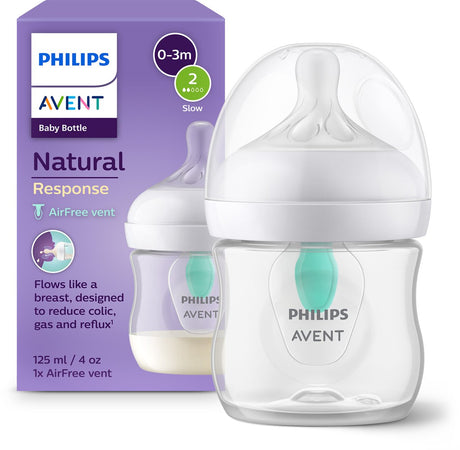 Philips Avent Natural Response Babyflasche 125 ml – Flow 2 – Anti-Kolik – 1 Flasche – Neugeborene – Scy670 01
