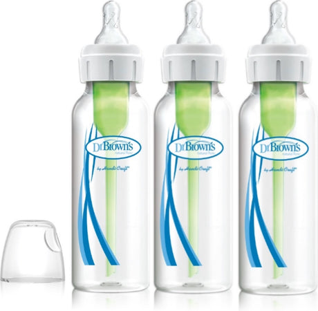 Dr. Brown's Options+ Anti-Kolik-Babyflasche – Enghalsflasche – 250 ml – 3 Stück