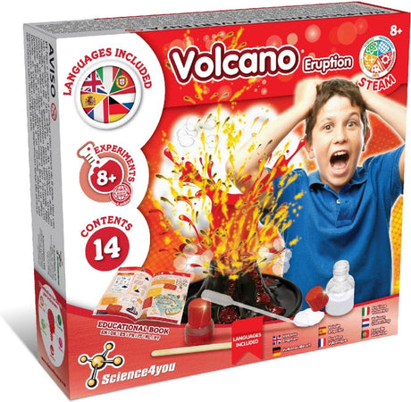 Science 4 you science4you vulkaanuitbarsting - experimenteerset - 14-delig experimentenset - 8 experimenten - voor kinderen vanaf 8 jaar