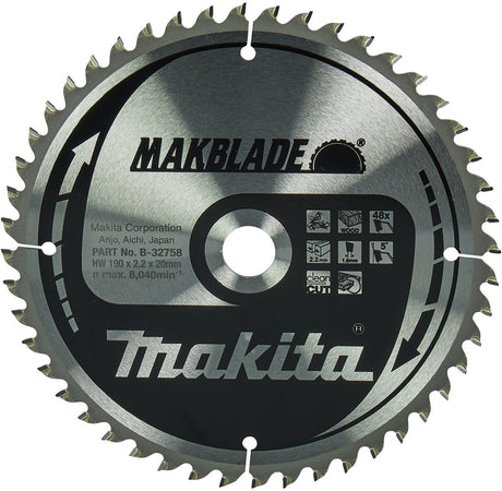 Makita b-32758 Kappsägeblatt Holz | makblade | 190x20mm | 48 Zähne