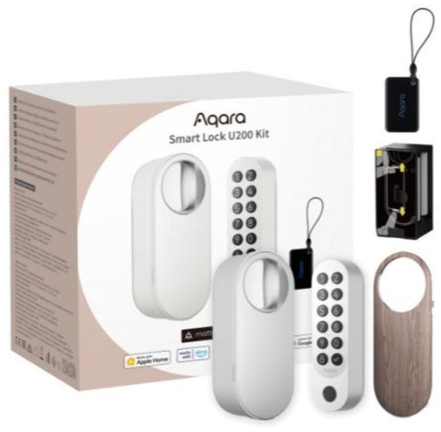 Aqara Smart Lock U200 Kit – Weiß – Intelligentes Türschloss – Fingerabdruck-PIN-Code – Apple Home-Schlüssel – Bluetooth-Funktion