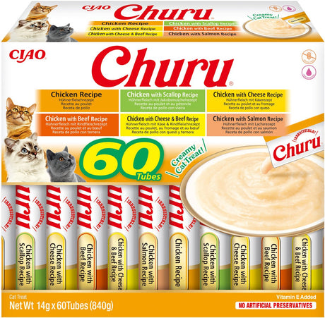 Inaba Ciao Churu cremiger Püree Katzensnack flüssige Hühnersorten 60x14g