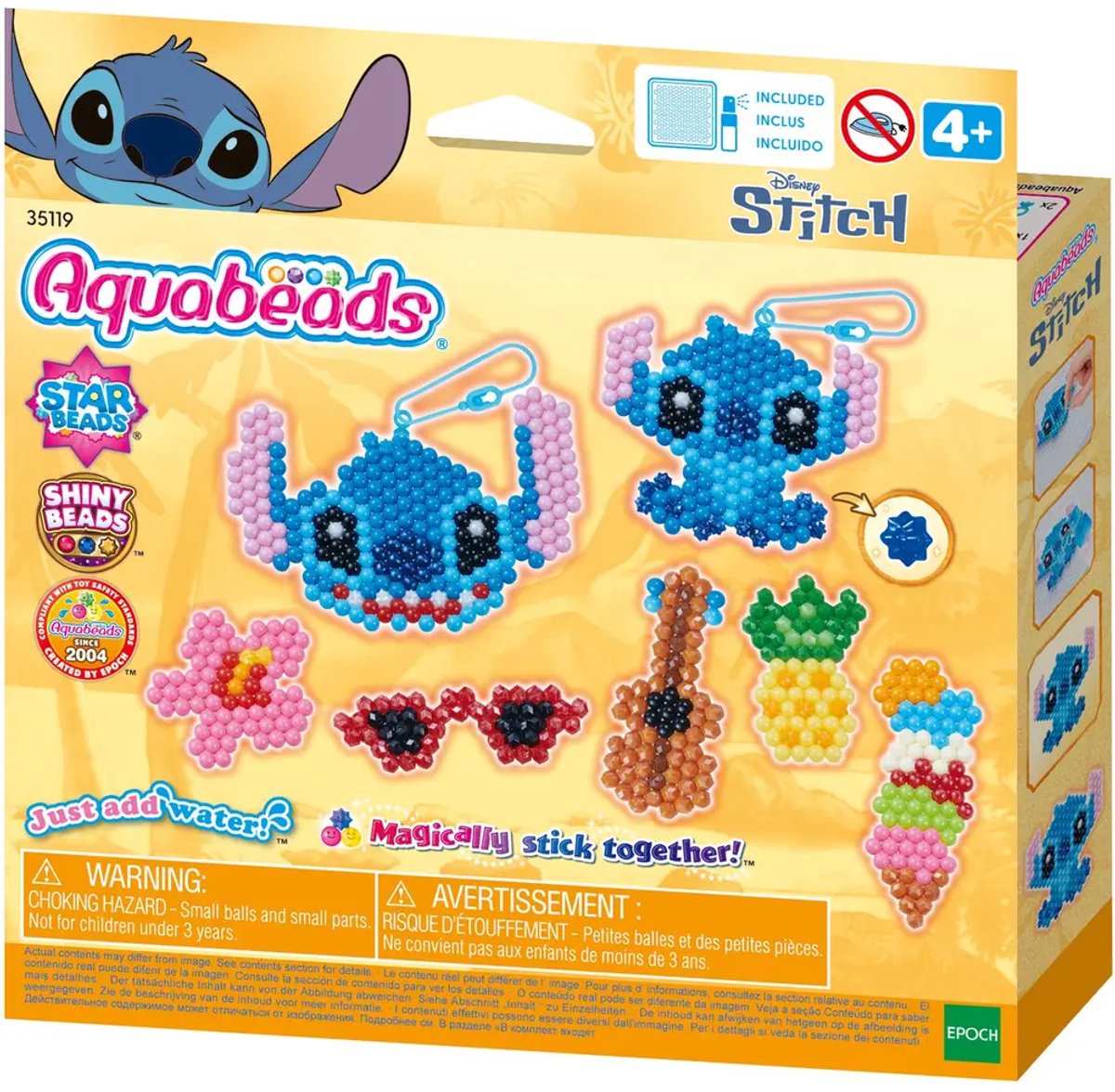 Aquabeads Stitch Schlüsselanhänger-Set (700 Perlen) Bastelset – Perlen, die am Wasser haften