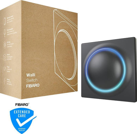 Fibaro Walli-Schalter – Anthrazit – intelligenter Einbauschalter – Z-Wave Plus